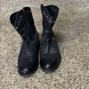 Frye Black Leather studded Boots